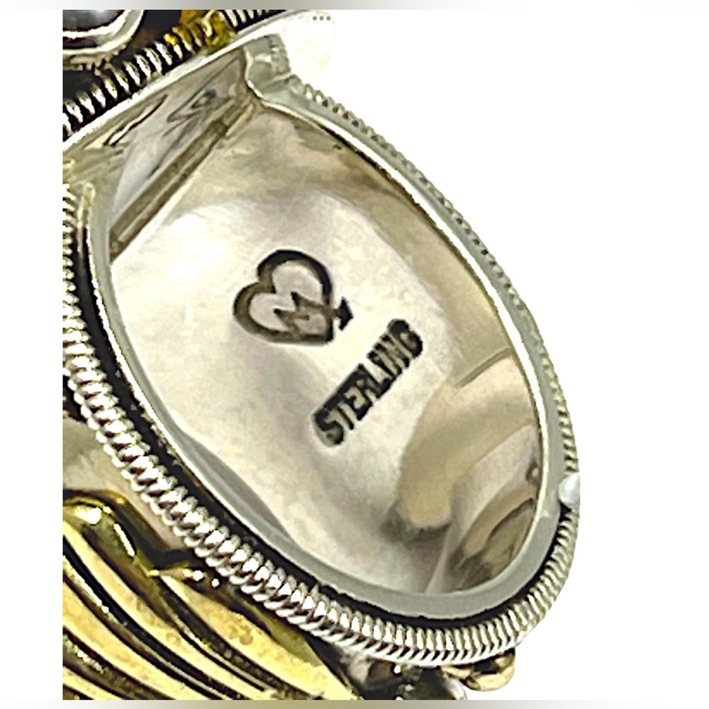 Mars&Valentine imperial sterling art deco fan quartz statement cocktail ring - Picture 6 of 16